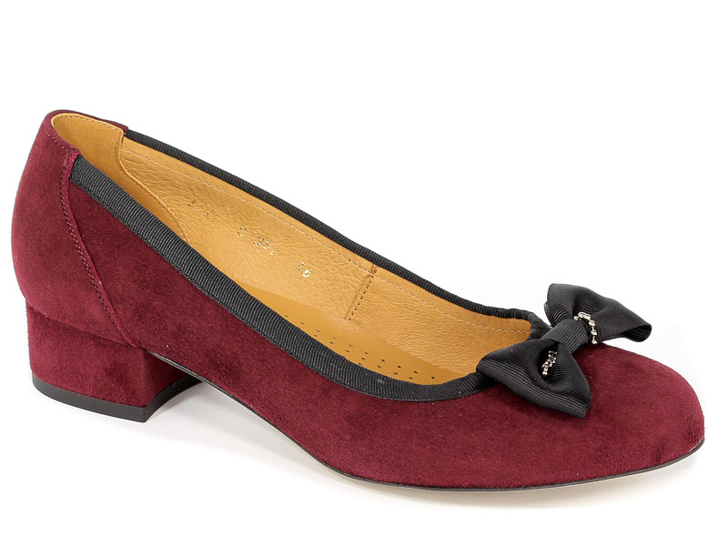 Czółenka Enrico Daniele C082-Z05+Z05-SC Zamsz Bordo+Zamsz Bordo