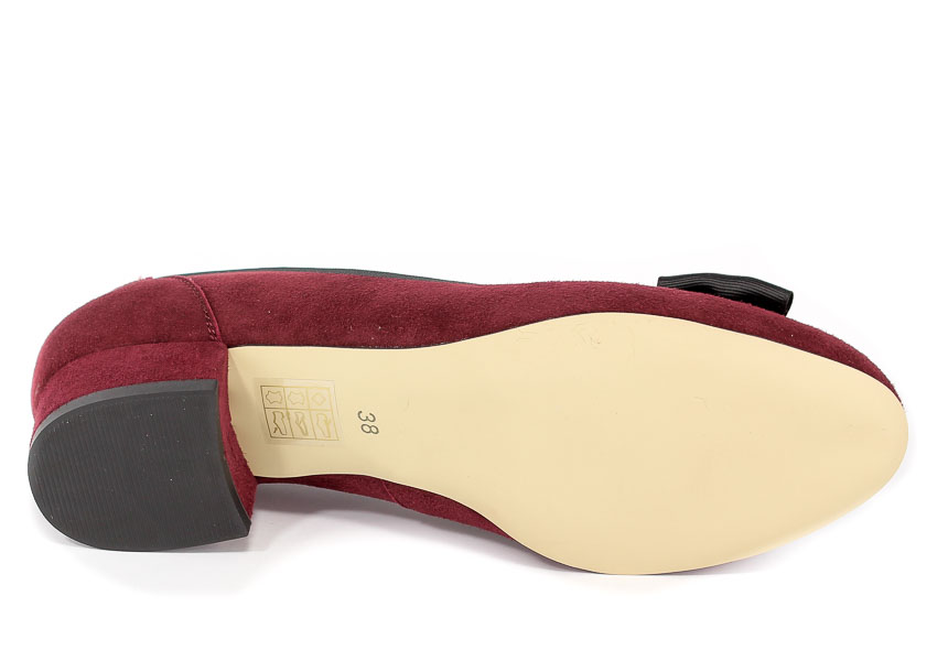 Czółenka Enrico Daniele C082-Z05+Z05-SC Zamsz Bordo+Zamsz Bordo