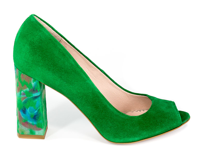 Czółenka Letnie Bravo Moda 1603 Green Zamsz+Papuga