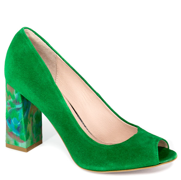 Czółenka Letnie Bravo Moda 1603 Green Zamsz+Papuga