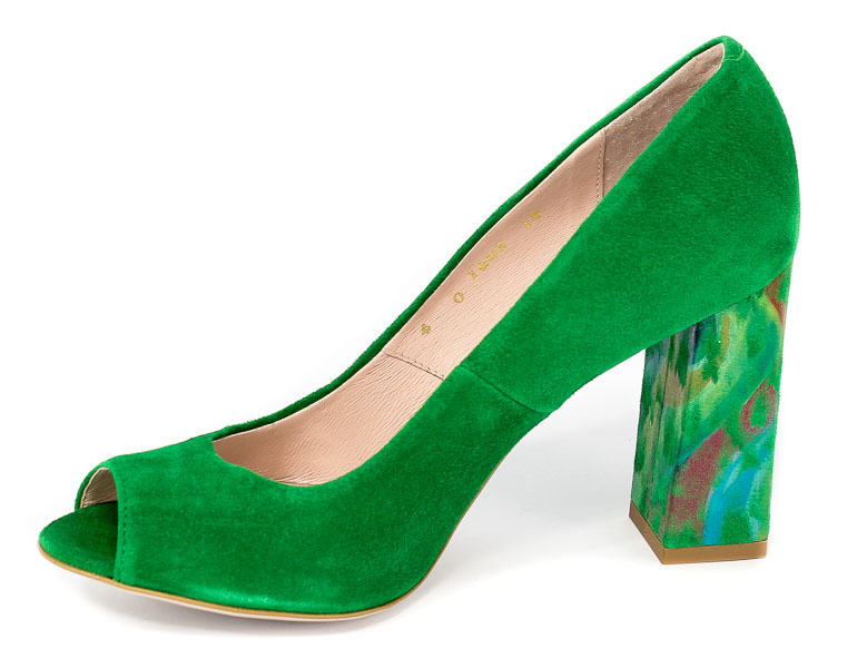 Czółenka Letnie Bravo Moda 1603 Green Zamsz+Papuga
