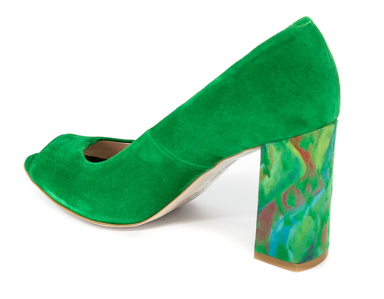 Czółenka Letnie Bravo Moda 1603 Green Zamsz+Papuga