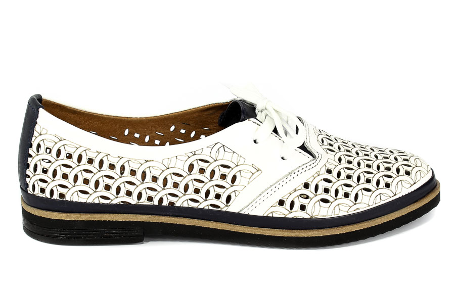 Półbuty Letnie Boccato 0346-511K 18Y 07.02 White Navy