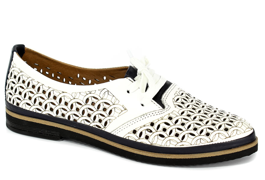 Półbuty Letnie Boccato 0346-511K 18Y 07.02 White Navy