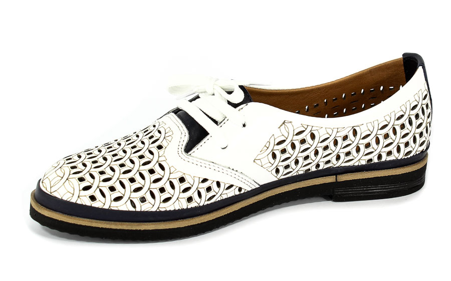 Półbuty Letnie Boccato 0346-511K 18Y 07.02 White Navy