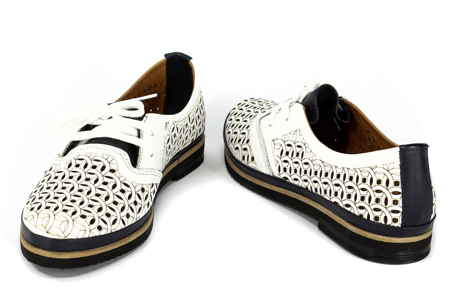 Półbuty Letnie Boccato 0346-511K 18Y 07.02 White Navy