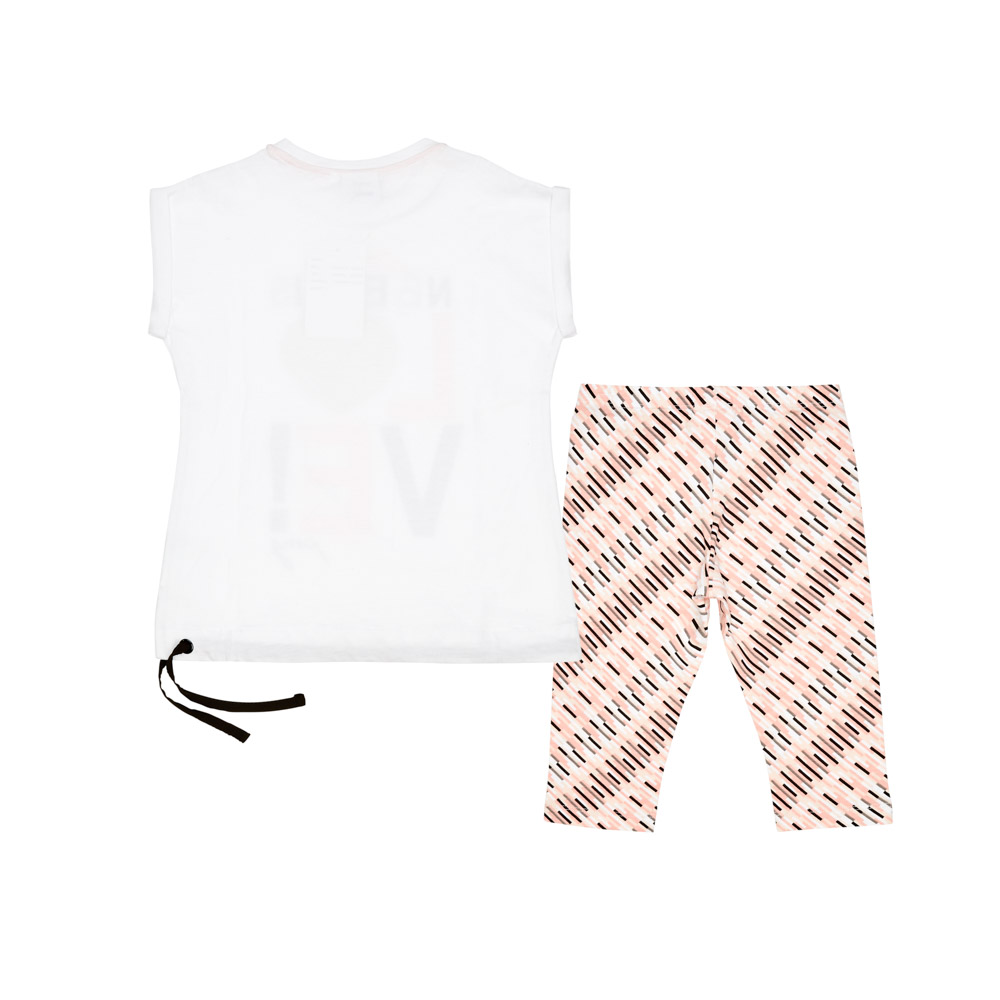 Komplet Z Napisem Love Primigi Outerwear 41192541 Biały/Różowy 3-6 Lat