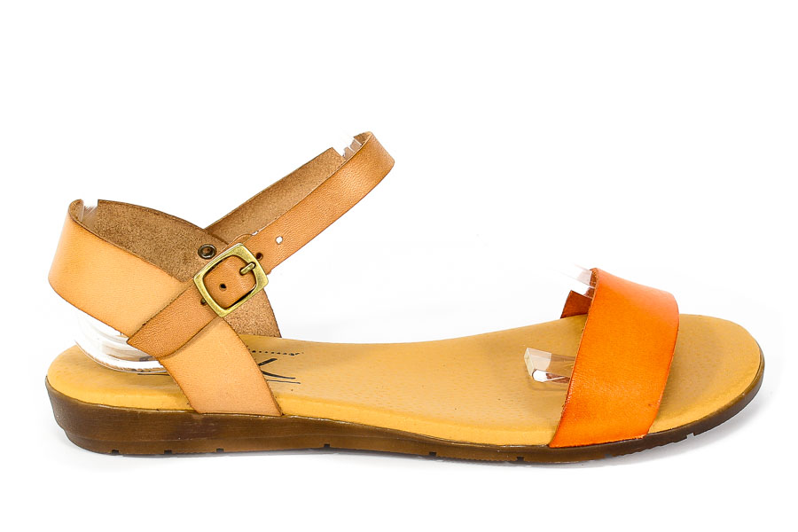 Sandały SPK Shoes 8240 Vaquetilla Naranja/Nuez