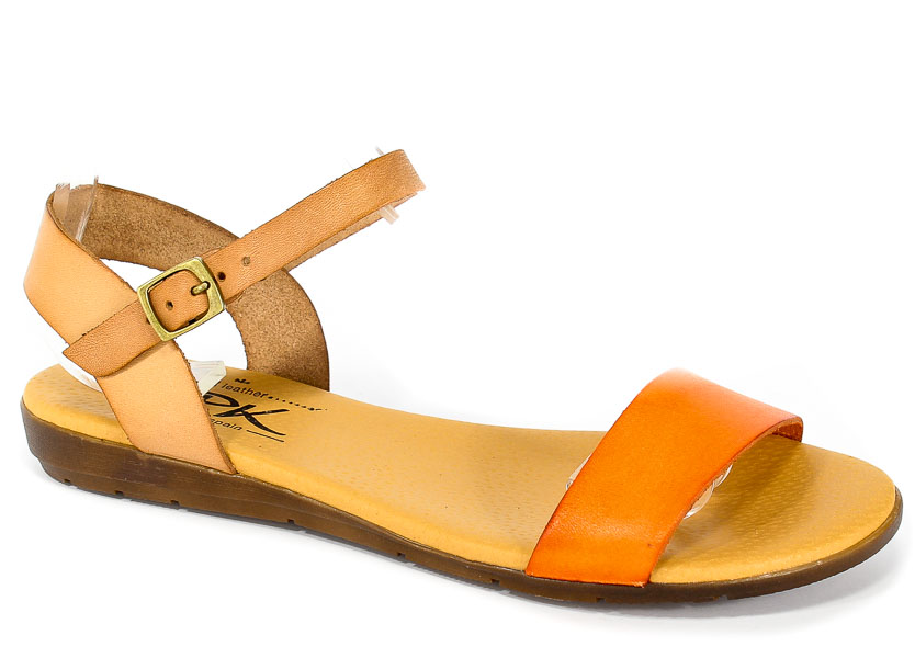 Sandały SPK Shoes 8240 Vaquetilla Naranja/Nuez