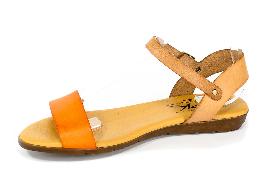 Sandały SPK Shoes 8240 Vaquetilla Naranja/Nuez