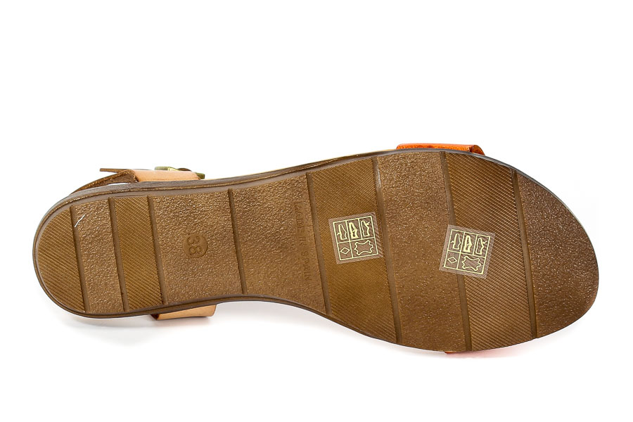 Sandały SPK Shoes 8240 Vaquetilla Naranja/Nuez