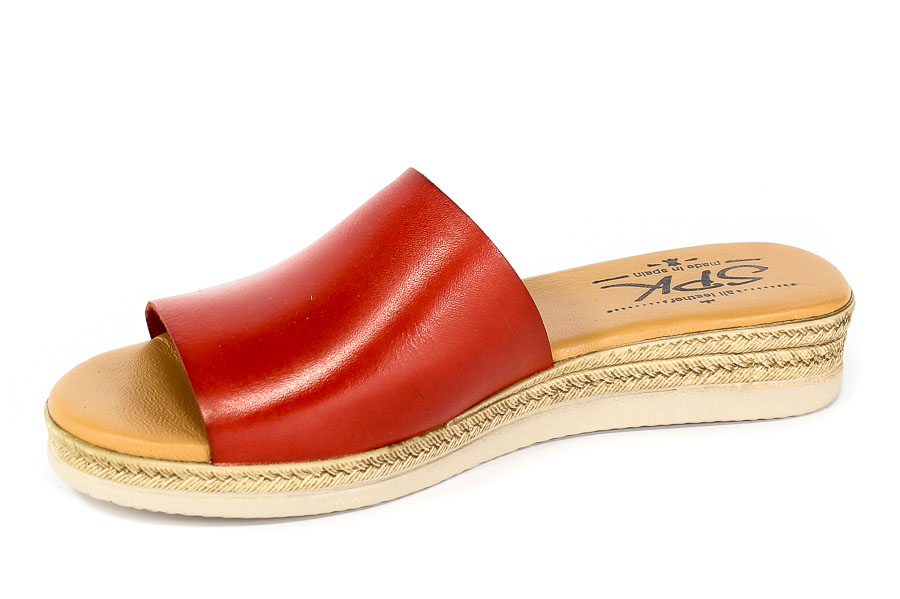 Klapki SPK Shoes 8302 Vaquetilla Rojo