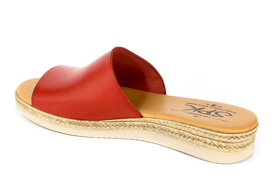 Klapki SPK Shoes 8302 Vaquetilla Rojo