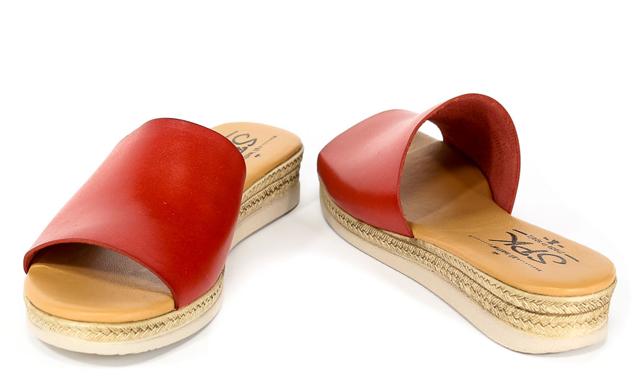 Klapki SPK Shoes 8302 Vaquetilla Rojo