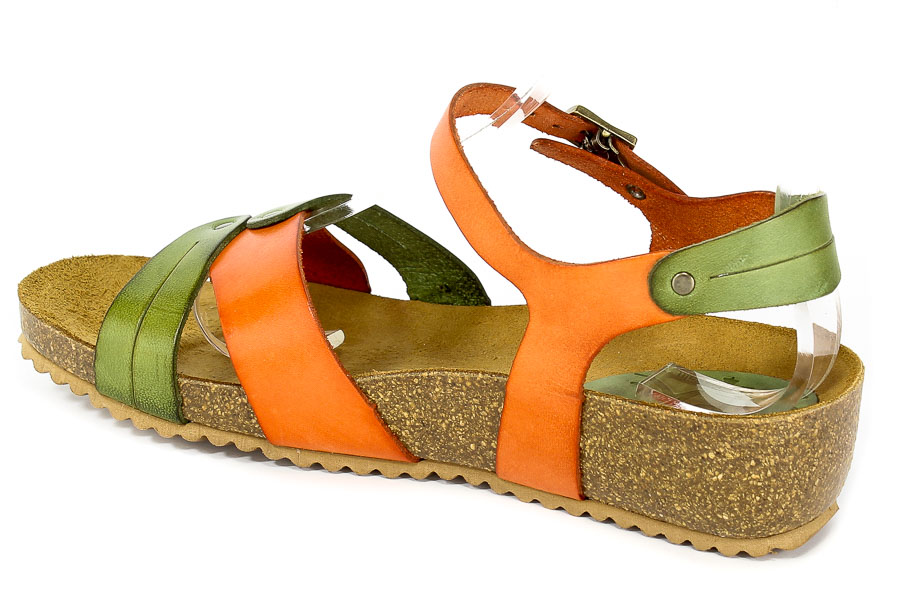 Sandały SPK Shoes 801 Vaquetilla Naranja/Musgo
