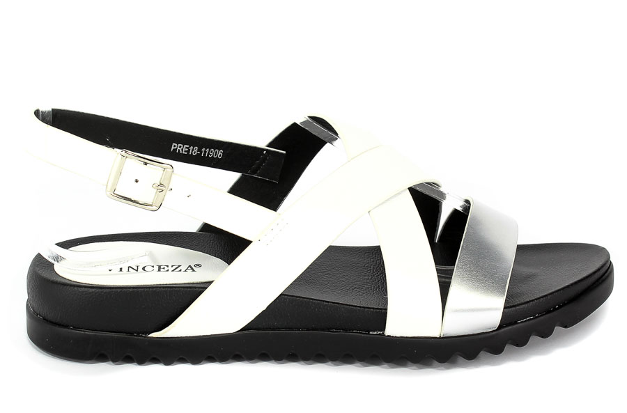 Sandały Vinceza PRE18-11906 White Silver Biały