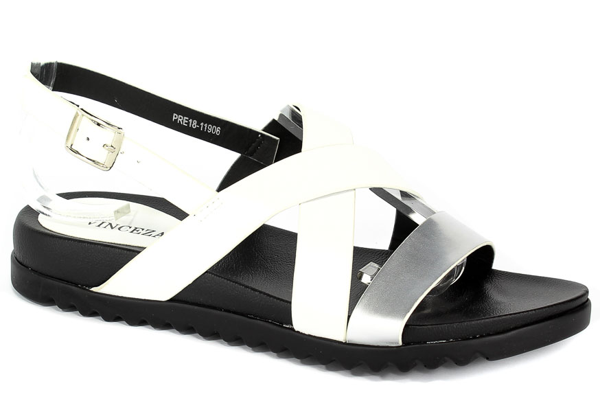 Sandały Vinceza PRE18-11906 White Silver Biały