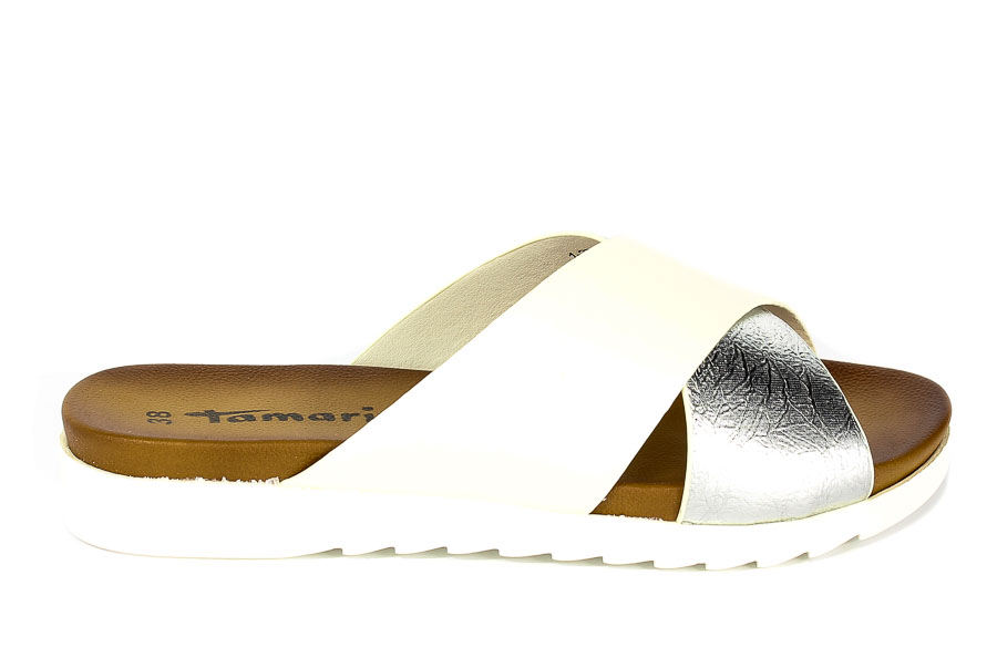 Klapki Tamaris 1-27229-20 166 White/Silv.Met