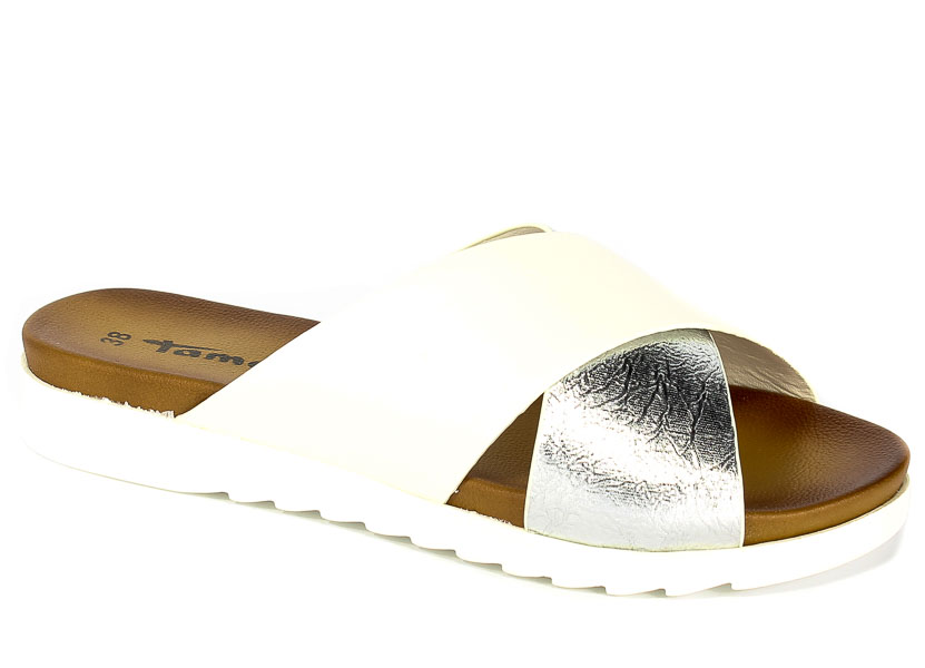 Klapki Tamaris 1-27229-20 166 White/Silv.Met