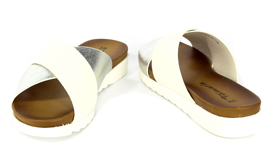 Klapki Tamaris 1-27229-20 166 White/Silv.Met