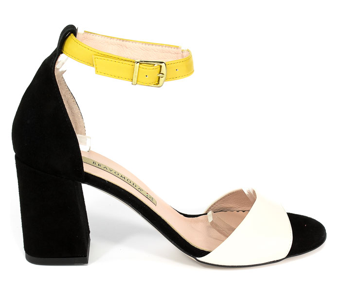 Sandały Bravo Moda 1645 White/Rumianek/Czarny