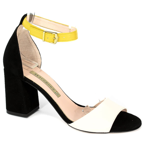 Sandały Bravo Moda 1645 White/Rumianek/Czarny