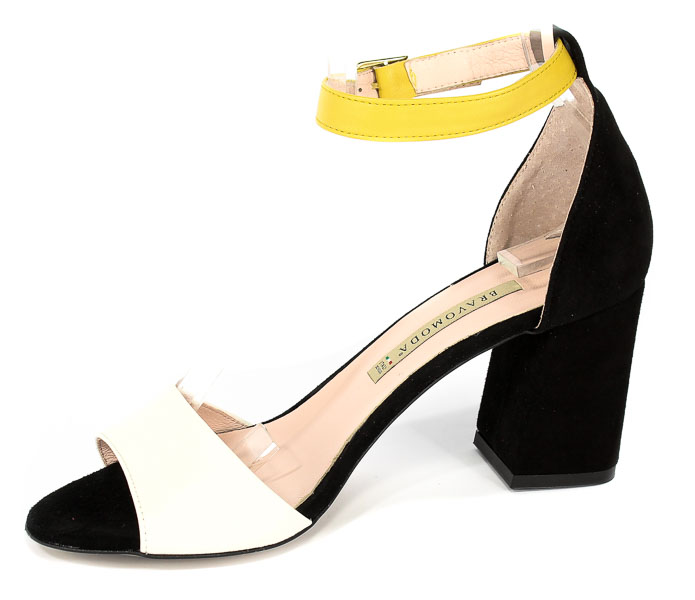 Sandały Bravo Moda 1645 White/Rumianek/Czarny