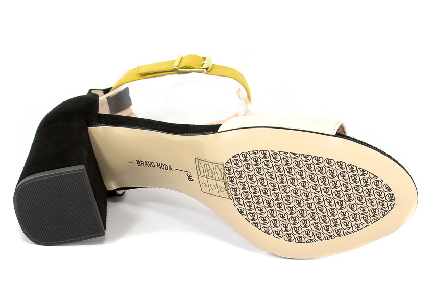 Sandały Bravo Moda 1645 White/Rumianek/Czarny