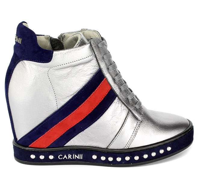 Sneakersy Carinii B4476-L91-H40-L93-C98 Srebrny