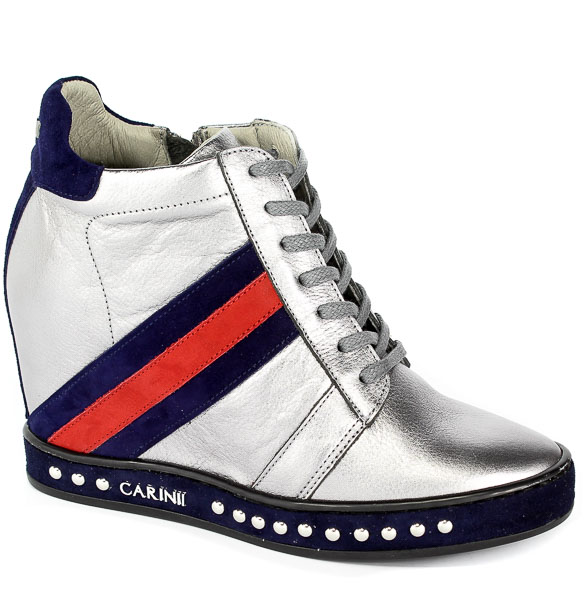 Sneakersy Carinii B4476-L91-H40-L93-C98 Srebrny