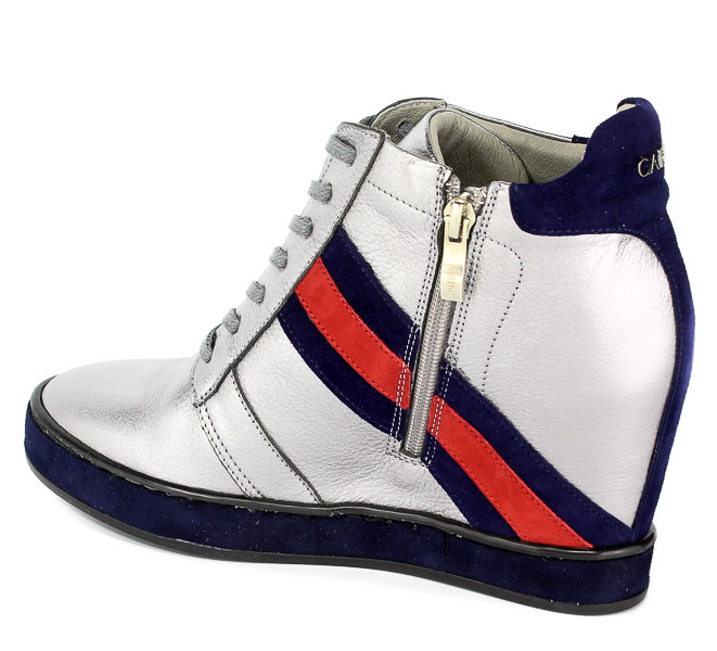 Sneakersy Carinii B4476-L91-H40-L93-C98 Srebrny