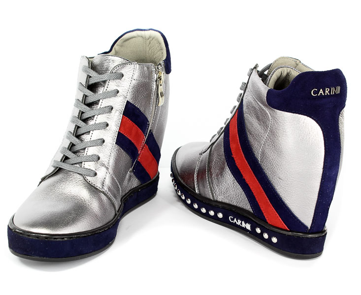 Sneakersy Carinii B4476-L91-H40-L93-C98 Srebrny