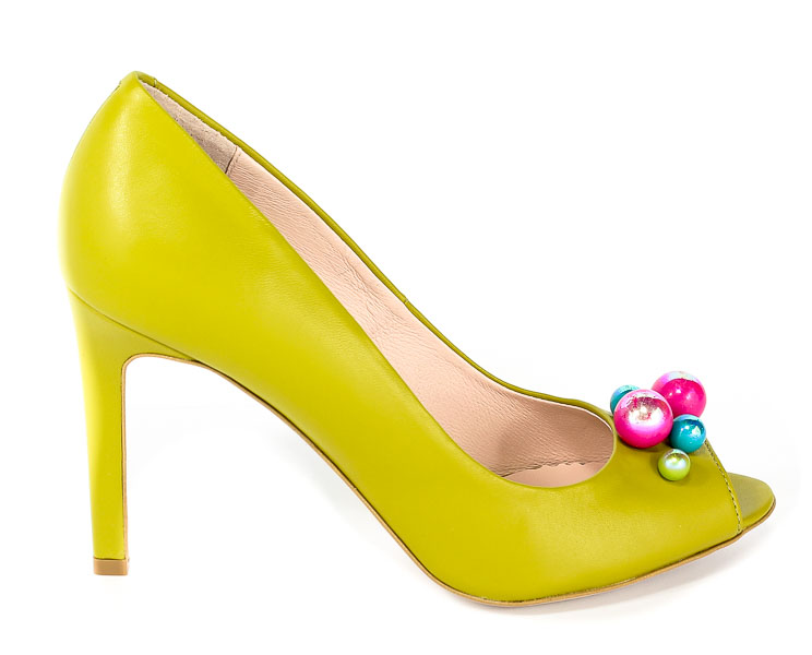 Czółenka Letnie Bravo Moda 1609 Limonka Skóra