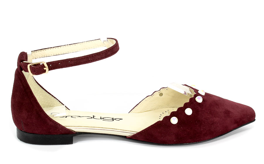 Sandały Prestige 1015 Bordo-Zamsz