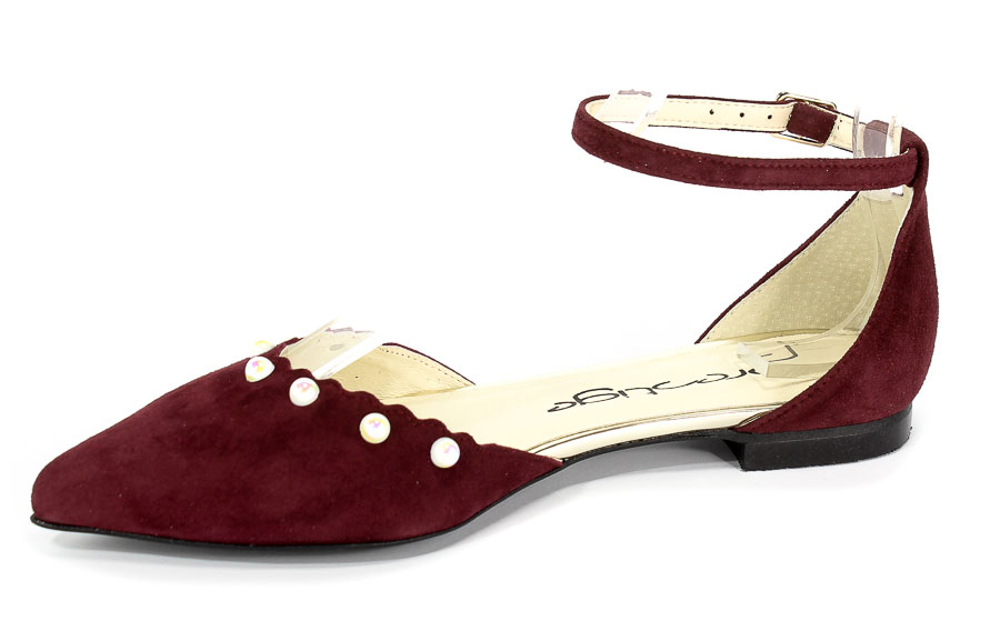 Sandały Prestige 1015 Bordo-Zamsz