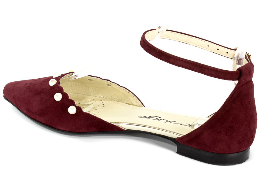 Sandały Prestige 1015 Bordo-Zamsz