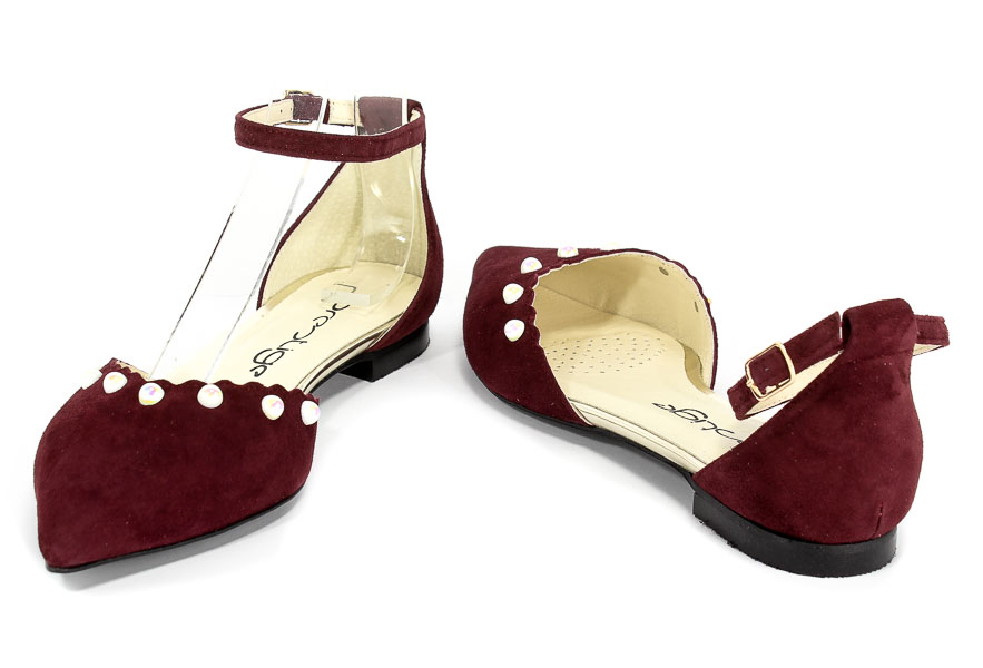 Sandały Prestige 1015 Bordo-Zamsz