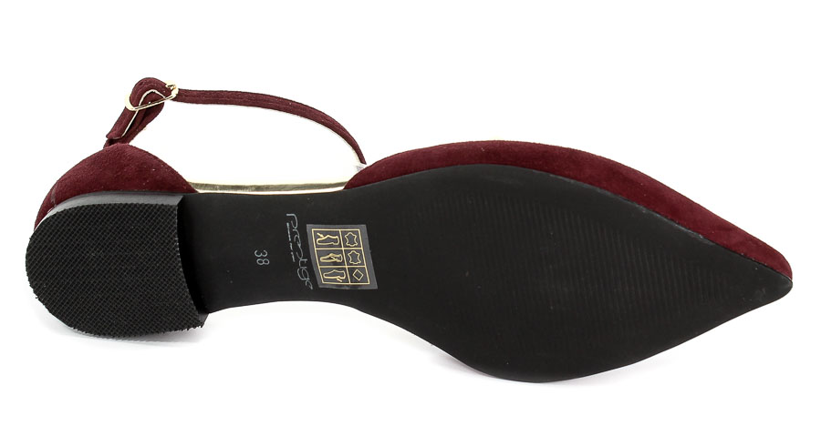 Sandały Prestige 1015 Bordo-Zamsz