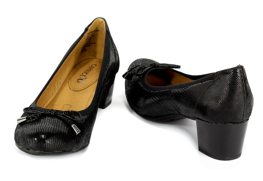 Czółenka Caprice 9-22308-21 010 G Black Reptile