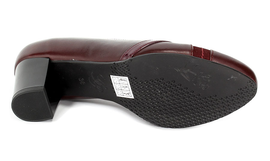 Czółenka Grodecki 1155 Bordo+Lak+Zamsz