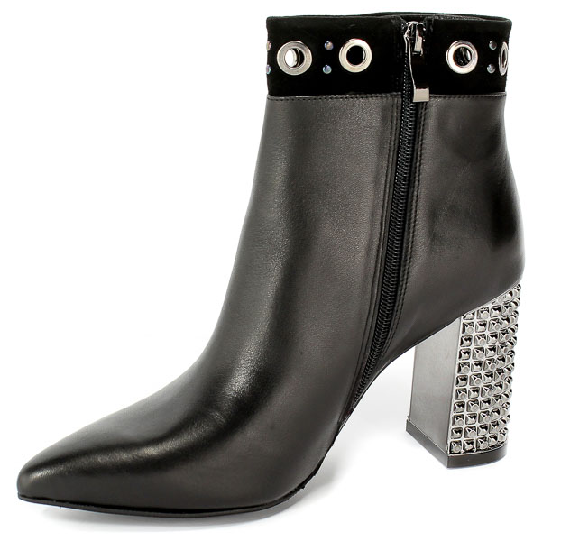 Botki Bizarro B-852 Czarny Lico/Czarny Zamsz