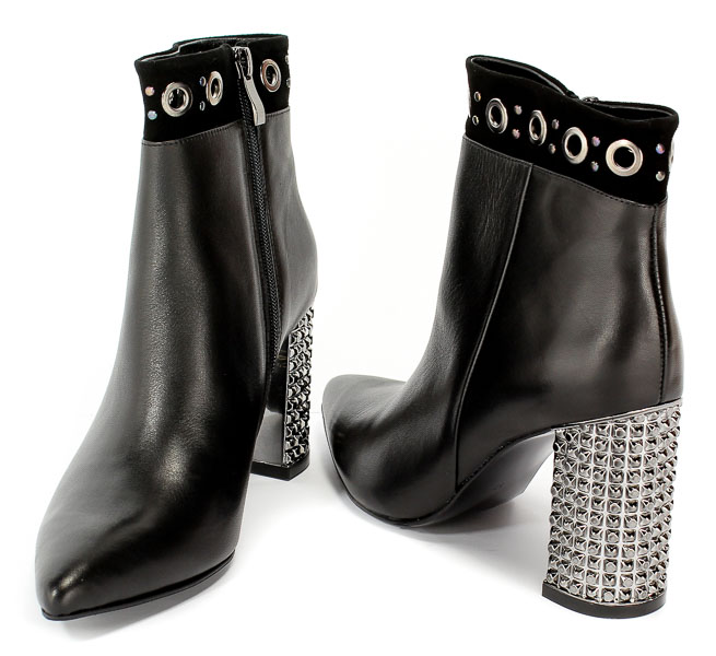 Botki Bizarro B-852 Czarny Lico/Czarny Zamsz