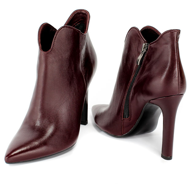 Botki Bravo Moda 2109 Bordo Skóra