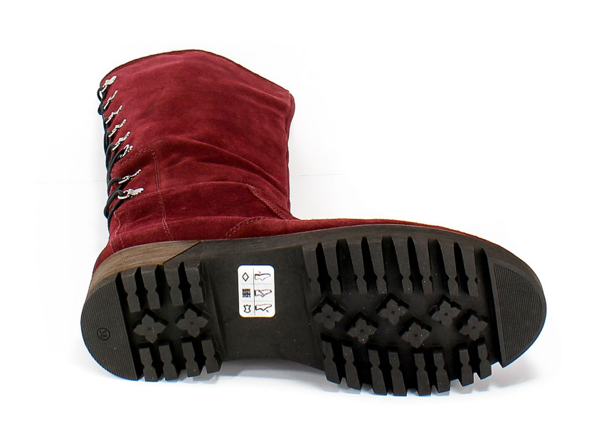 Kozaki Pollonus 5-1002-005 Bordo Welur