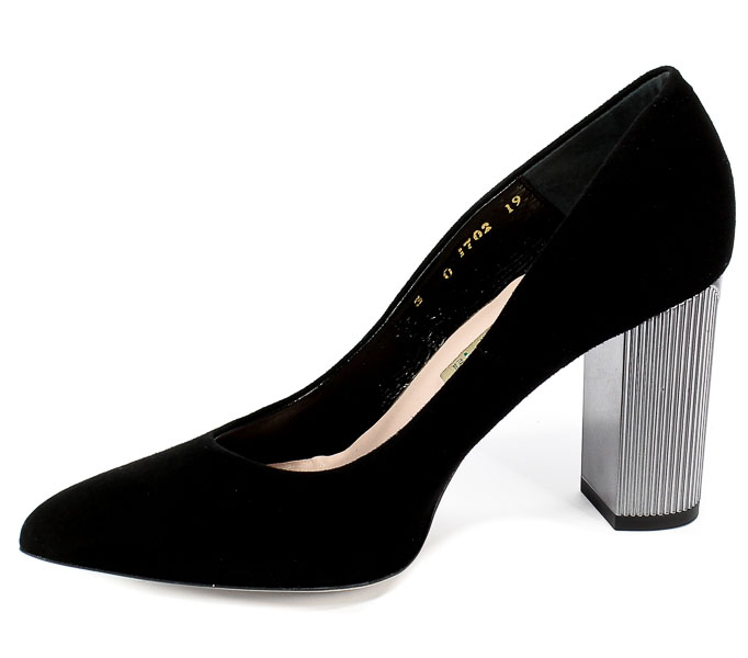 Czółenka Bravo Moda 1702 Czarny Zamsz