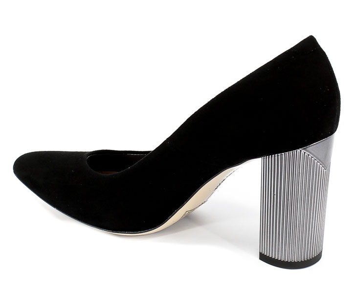 Czółenka Bravo Moda 1702 Czarny Zamsz