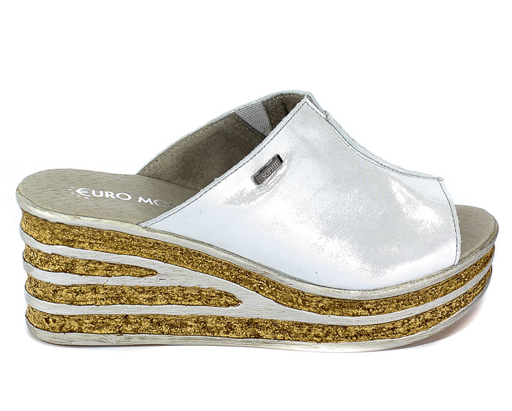 Klapki Euro Moda Ram 1355 Srebrny L-107