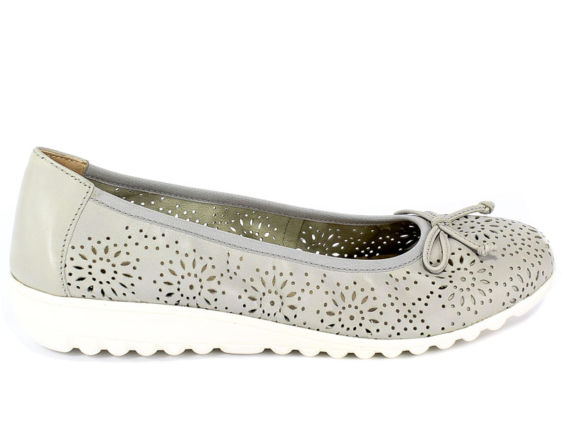 Baleriny Letnie Caprice 9-22551-22 214 Lt Grey Wax.Na