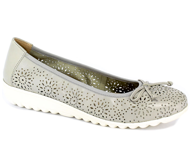 Baleriny Letnie Caprice 9-22551-22 214 Lt Grey Wax.Na
