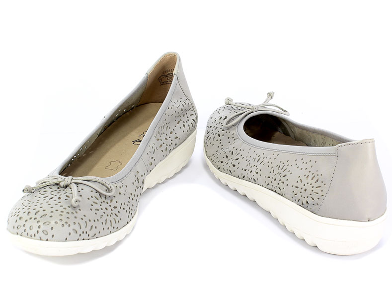 Baleriny Letnie Caprice 9-22551-22 214 Lt Grey Wax.Na